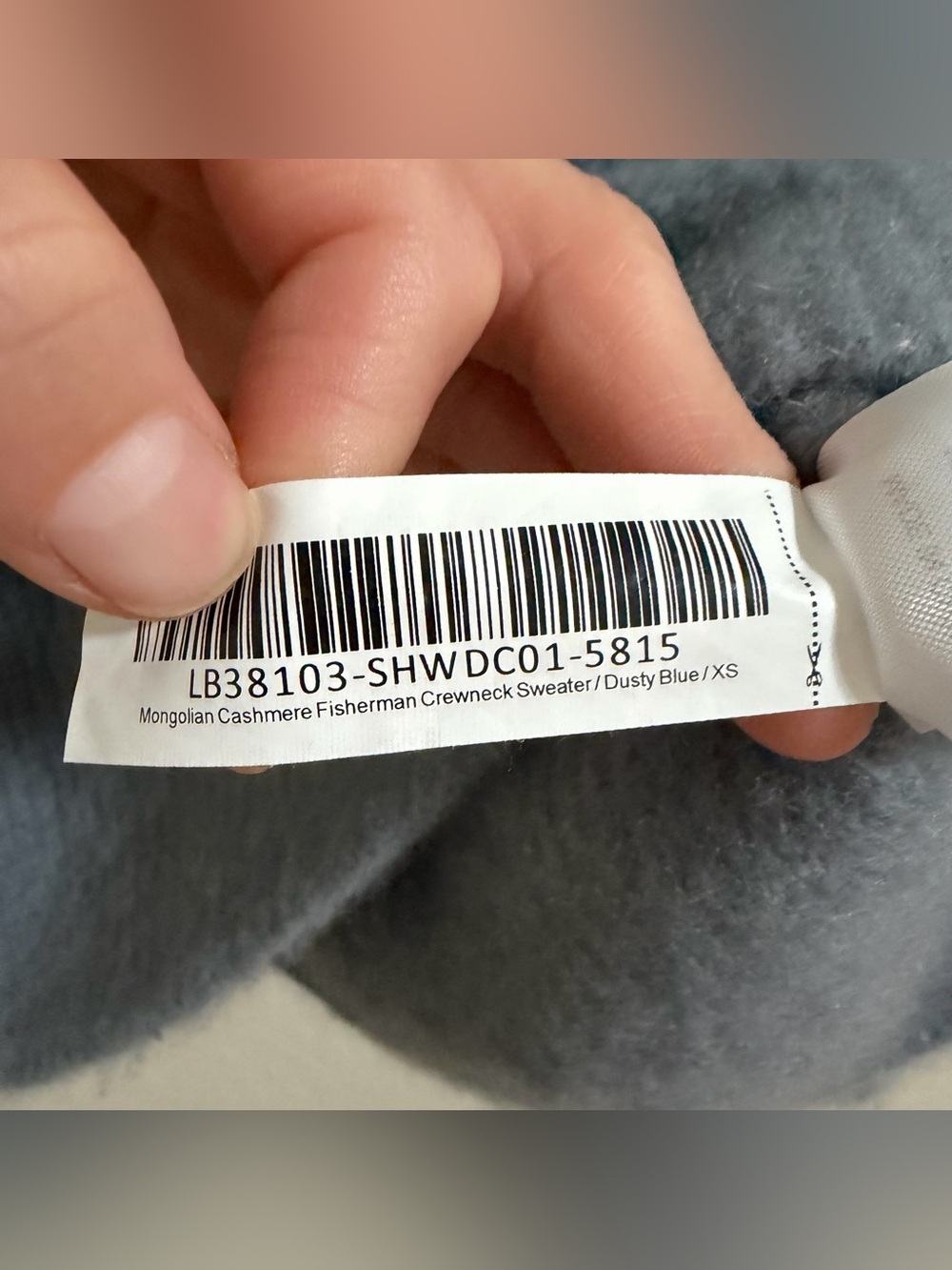 Quince Mongolian Cashmere Fisherman Crewneck size XS Dusty Blue Relaxed fit - Picture 7 of 10